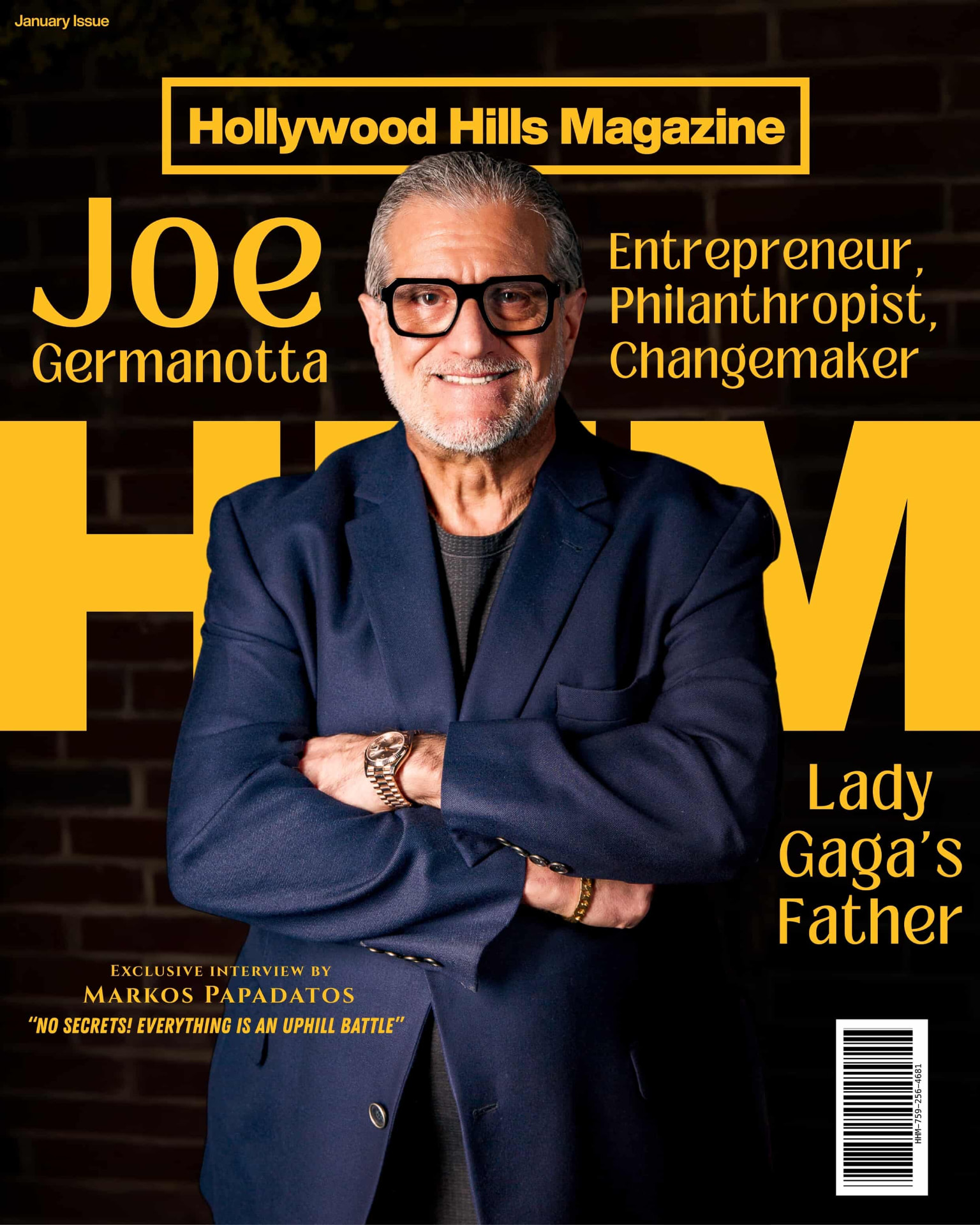 Hollywood Hills Magazine cover featuring Joe Germanotta